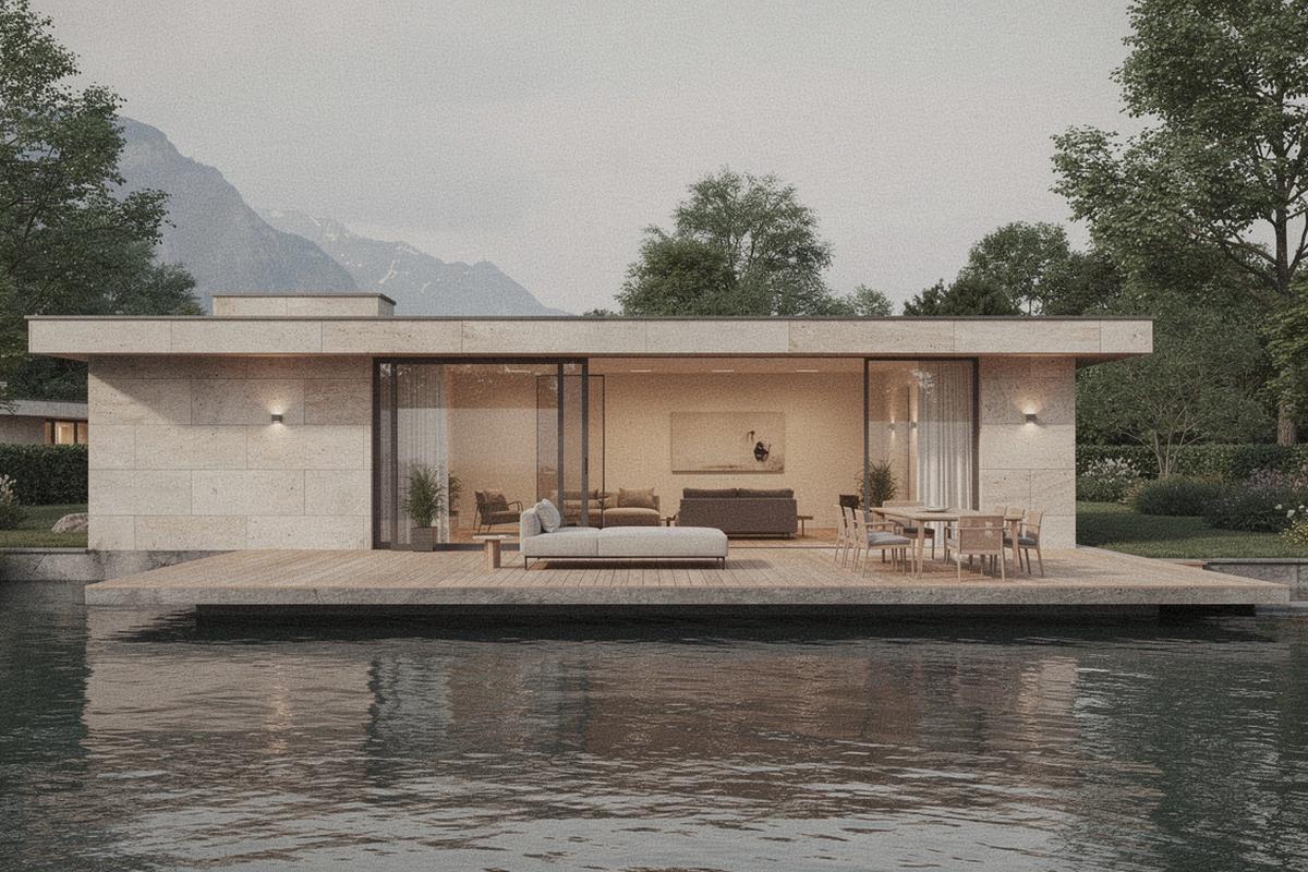 Elegant lakeside residence in Switzerland with refined modern interiors